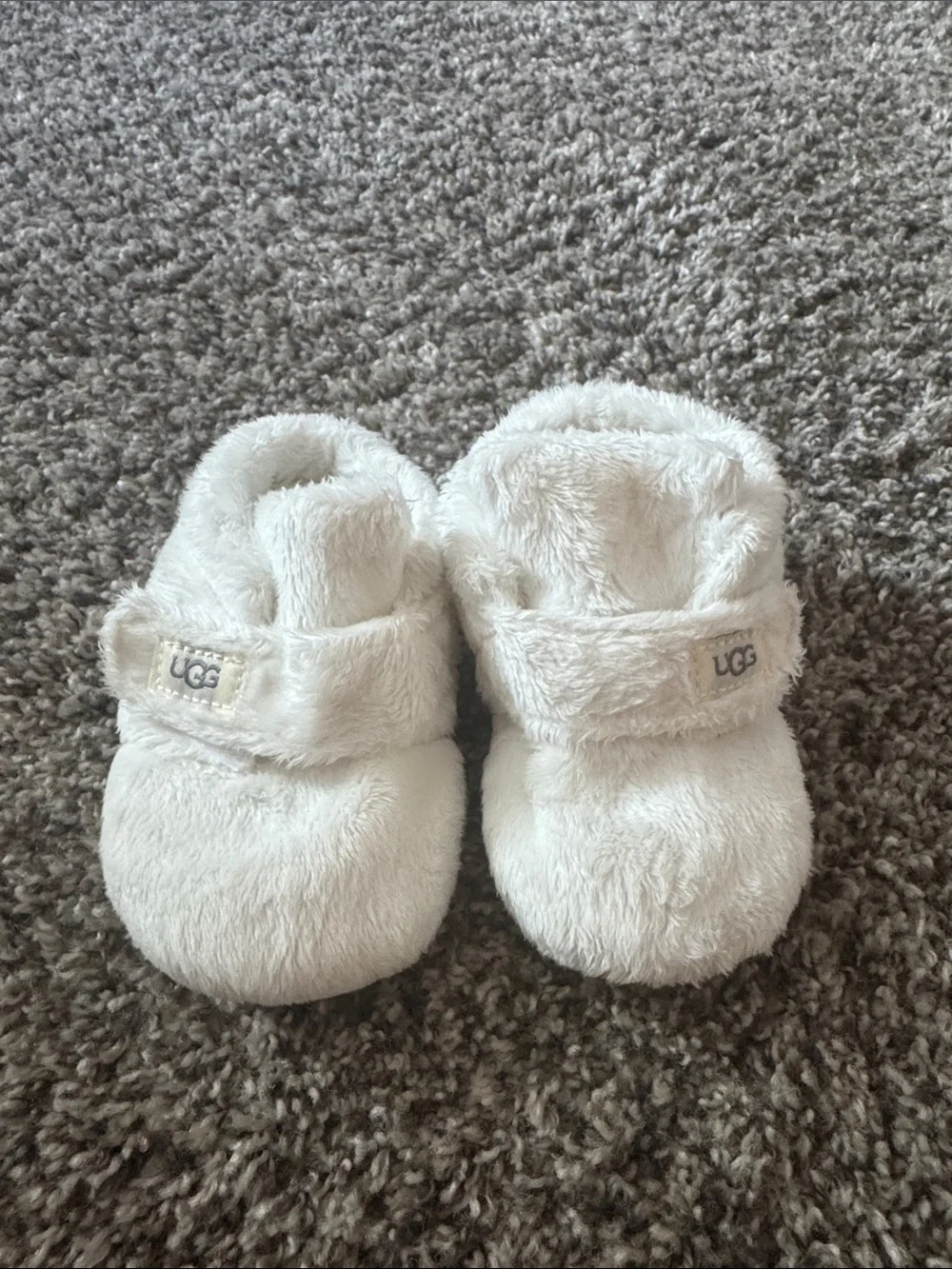 UGG Plush Baby Booties in Cream White